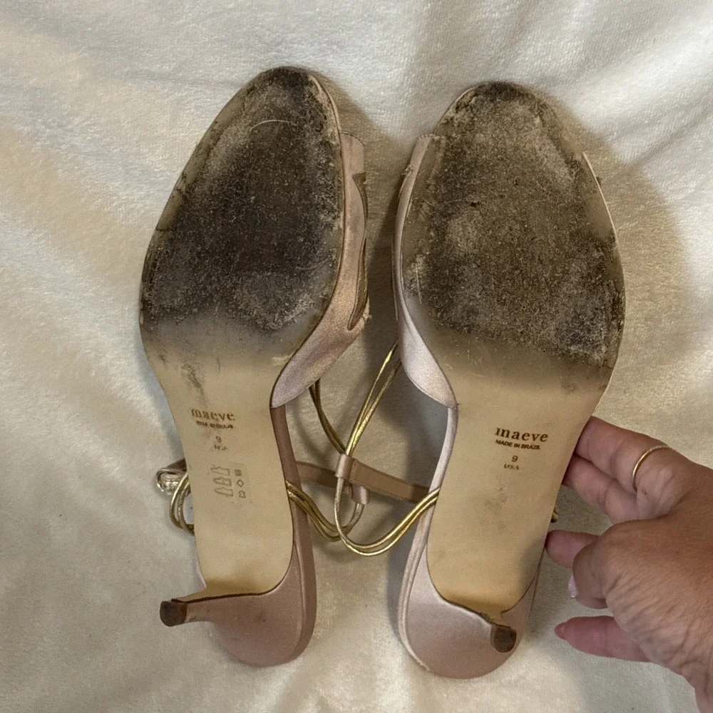 Maeve Butterfly Slingback Kitten Heels Metallic Butterfly Design Sz 9